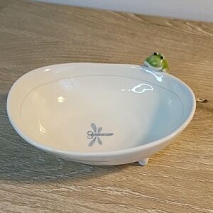 Kotobuki Japan Trinket Dish Frog Dragongfly Kitchy Footed Soap Dish
